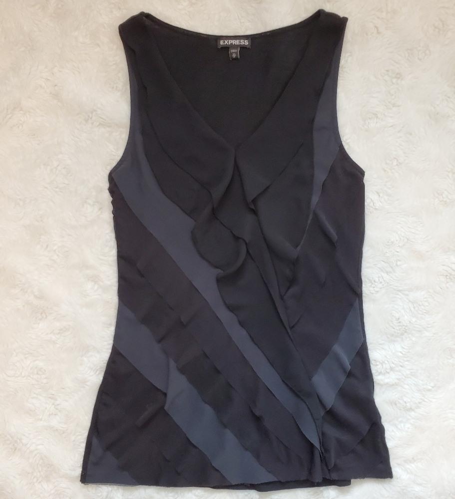 Express Slevless Top With Ruffles Size XS